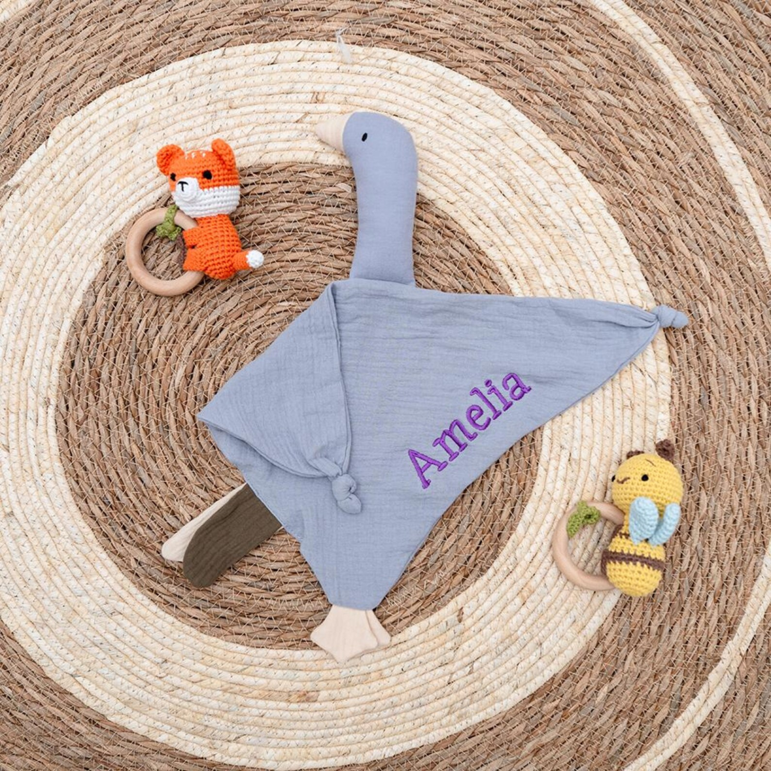 The Personalised Goose Comforter | Soft Breathable Muslin