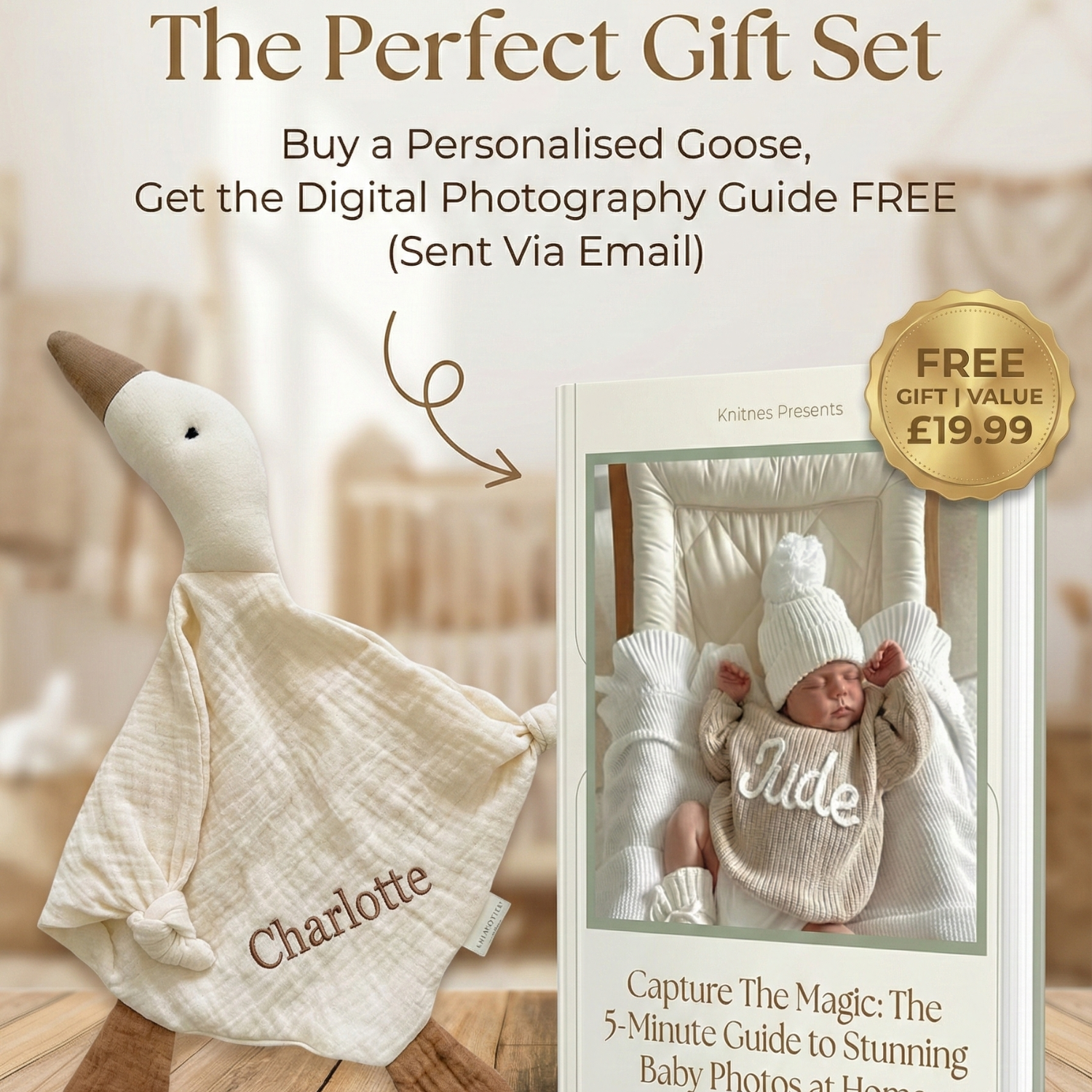 The Personalised Goose Comforter | Soft Breathable Muslin