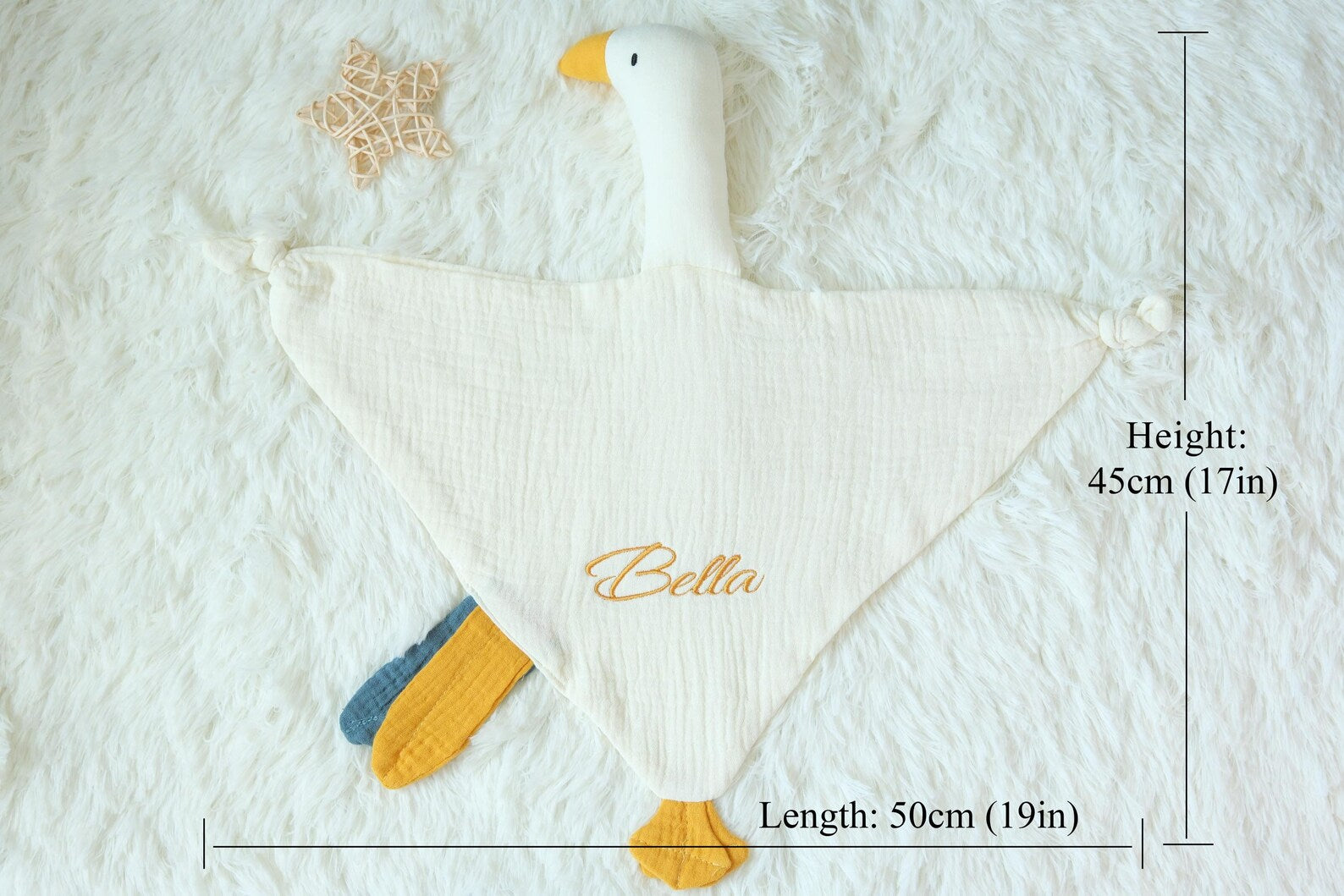 The Personalised Goose Comforter | Soft Breathable Muslin